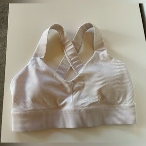 Ribbed Cream Sports Bra (size: 10)